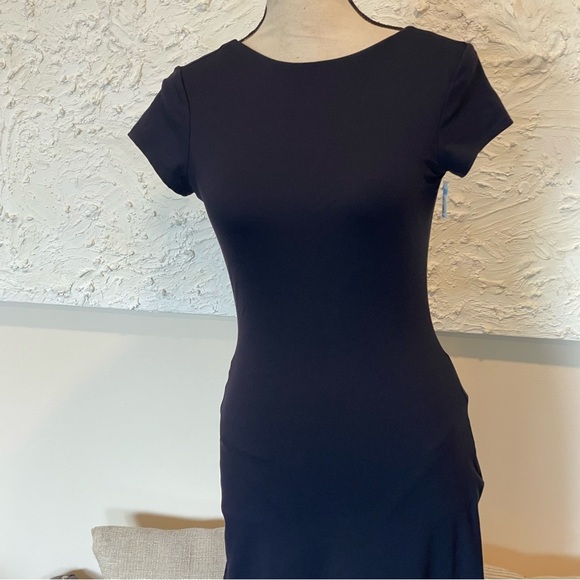 SUSANA MONACO Boat Neck Short Sleeve Open Back Dress Navy Blue Sz S NWT - Picture 4 of 10